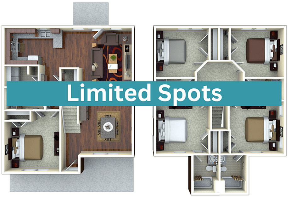 A 3D image of the 5BR/5BA – Magnolia Elite floorplan, a 2166 squarefoot, 5 bed / 5 bath unit